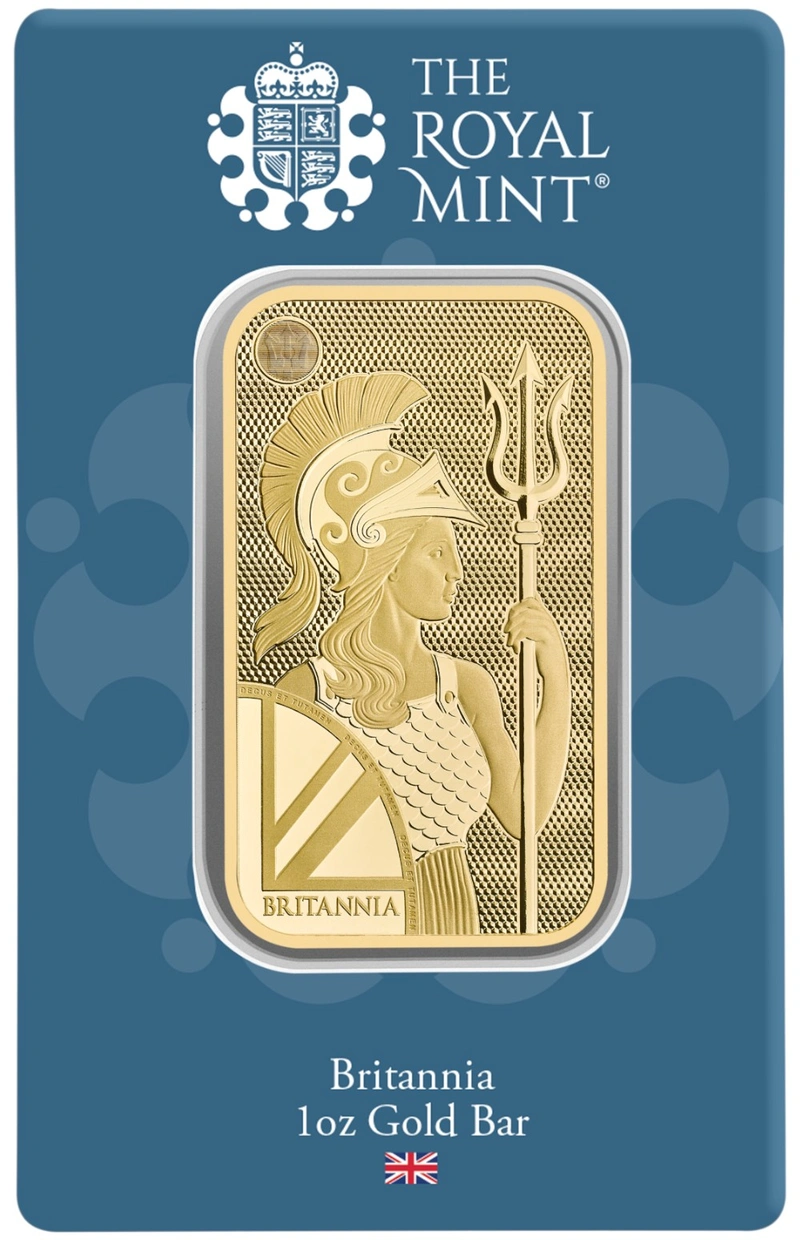 NEU 1 Unze Gold Britannia geprägt Barren
